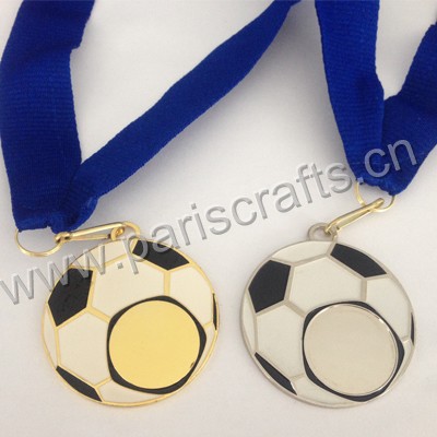 Round Football Medal With Hard Enamel