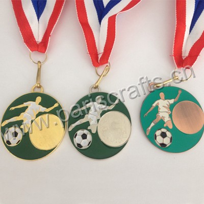 Round Football Medal With Hard Enamel