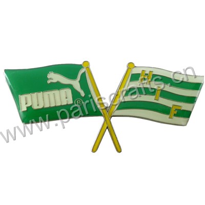 Silver Printing Flag Badge With Epoxy