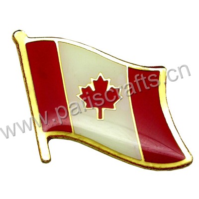 Silver Printing Flag Badge With Epoxy