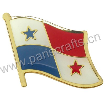 Silver Printing Flag Badge With Epoxy