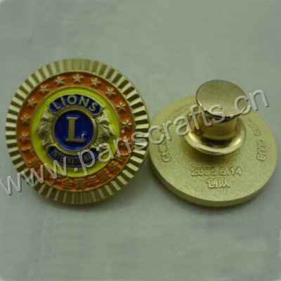 Gold Enamel Lions Badge