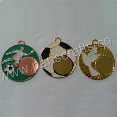 Round Football Medal With Hard Enamel