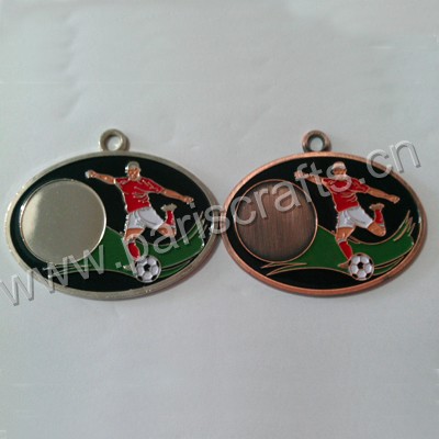 Round Football Medal With Hard Enamel