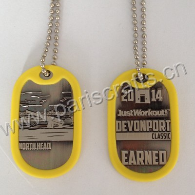 Military Alloy Dog Tag With Embossed Logo