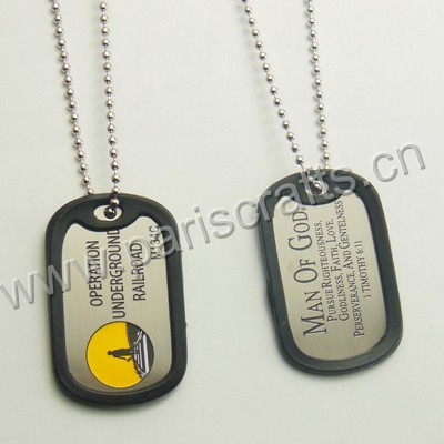 Custom Metal Dog Tag With Ballchain And Silencer