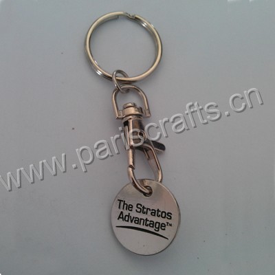 Shopping Cart Trolley Coin Metal Keychain