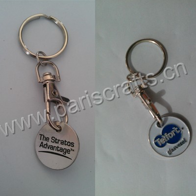 Shopping Cart Trolley Coin Metal Keychain