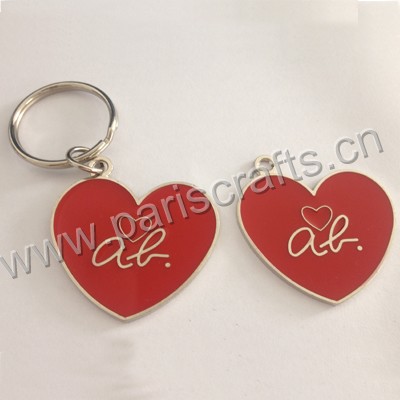 Custom Silver Metal Heart Keychain